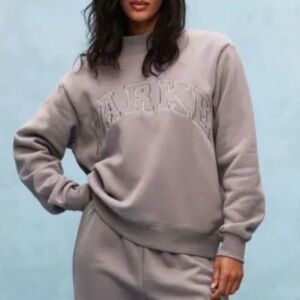 PARKE NEW SOLD OUT Monochrome Varsity Mock neck STONE XXL